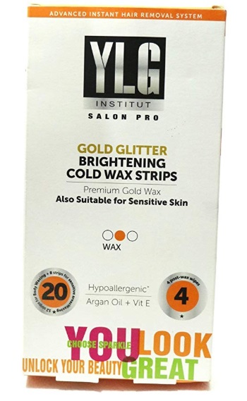 YLG Institute Salon Pro Gold Glitter Brightening Cold Wax Strips