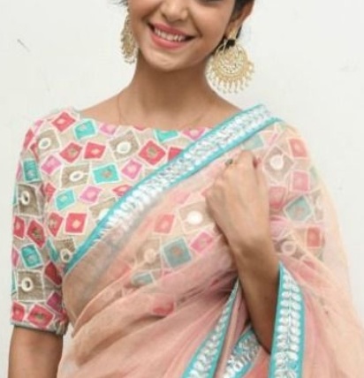 boat neck blouse design for cotton saree
