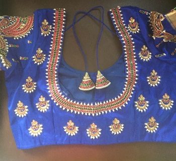 Blue New Model Maggam Work Blouse Designs