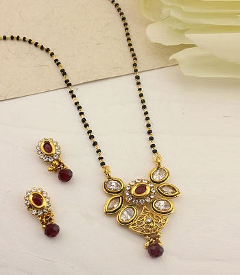 kundan and gold mangalsutra