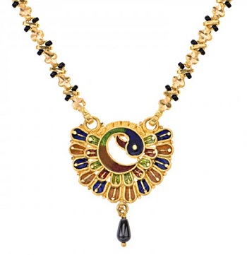 peacock design gold mangalsutra