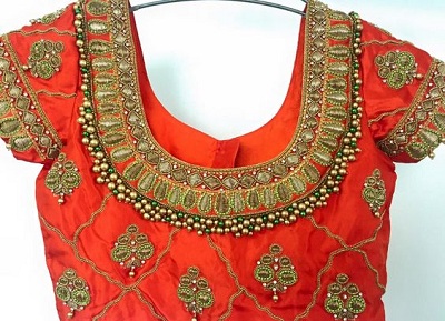 Bead and embroidery work Blouse for Brides