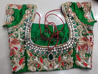 Bridal Saree With Contrast Blouse