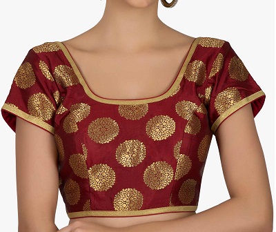 Brocade maroon blouse for saree