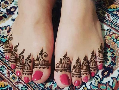 Easy foot jewellery style mehndi