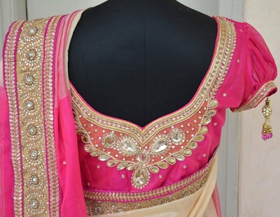 Marriage Bridal Blouse Back Neck Designs