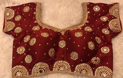 Rich Stone work Maroon blouse