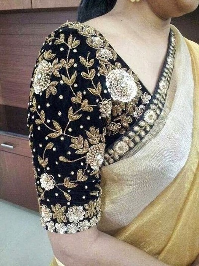 Zari and thread work Blouse