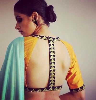 backless blouse design for sarees