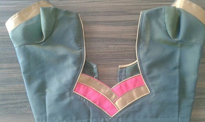 blouse back neck design for plain saree