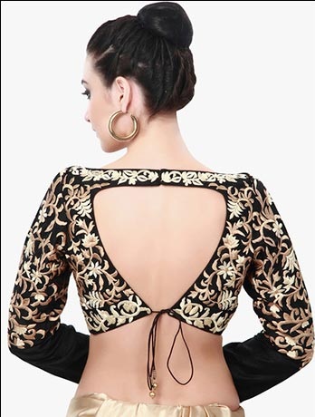 boat neck saree blouse back design