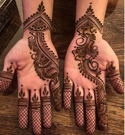 front finger mehndi design