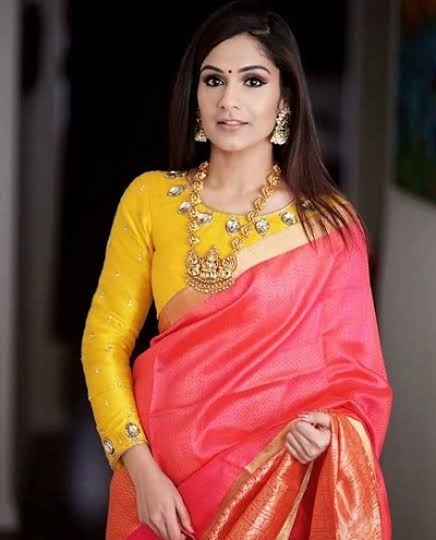 full sleeve blouse design for silk sarees