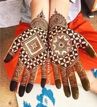 geometric pattern mehndi for weddings