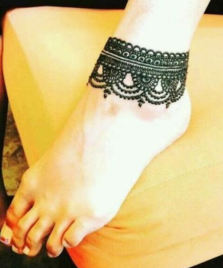 heavy anklet pattern mehndi