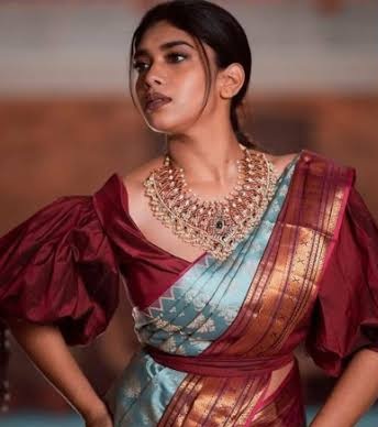 maroon Silk blouse for pattu sarees