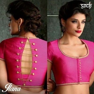 saree blouse with back buttons