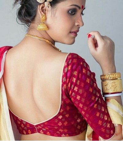 simple backless blouse design