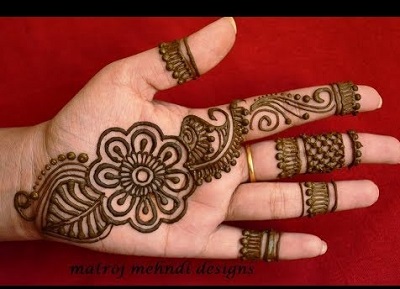 simple hand mehndi pattern for Diwali