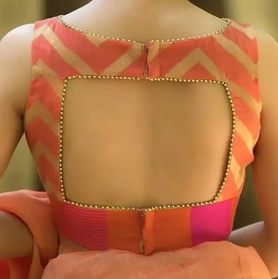 sleeveless saree blouse back design