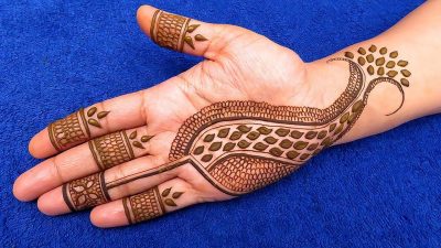 unique simple mehndi design for feet