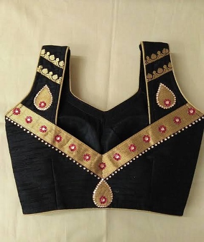 Black Cotton Blouse Design For Parties