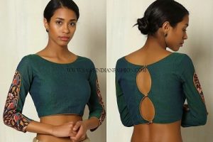 blouse designs three fourth sleeves