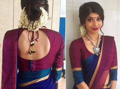 Cotton Silk Saree Blouse Style