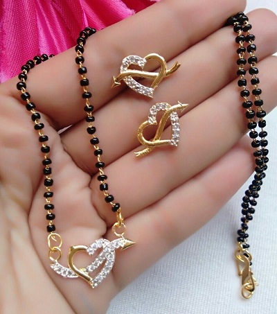 Cute Heart Style Light Mangalsutra Pattern