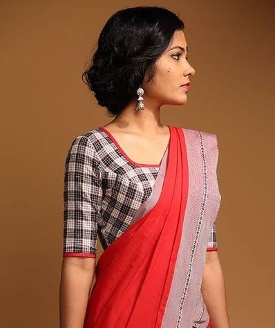 Geometric Print Cotton Blouse for Saree