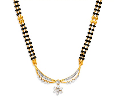Gold and Diamond Double Chain Mangalsutra