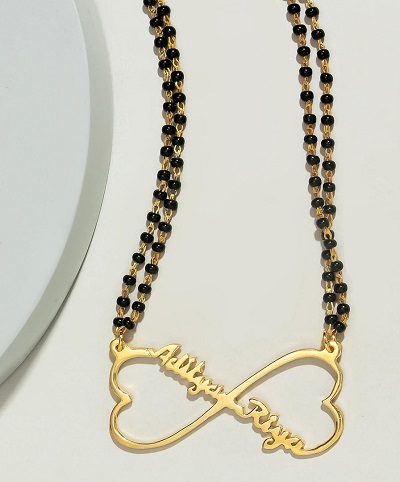 Gold only Mangalsutra heart shape