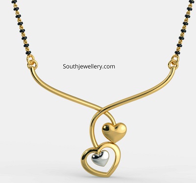 Light Weight Mangalsutra Style with Heart Style