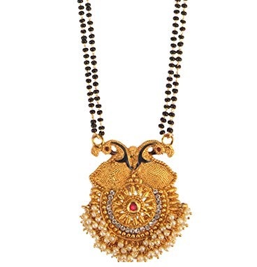 Peacock Pendent mangalsutra with double chains