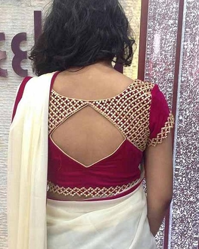 Stylish blouse design with patch work