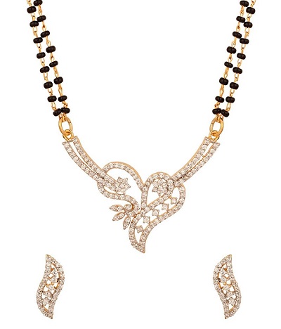 american diamond mangalsutra style pattern