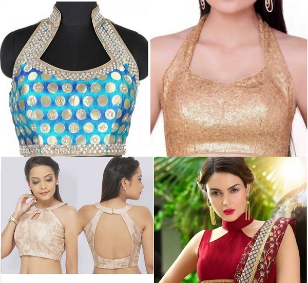 Halter Neck Saree Blouse Back Designs Sarees Villa Vlr Eng Br