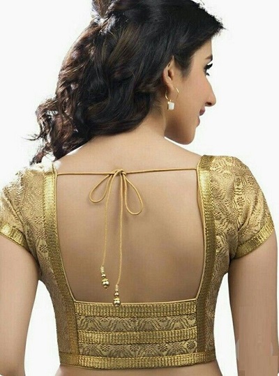 golden patch style blouse