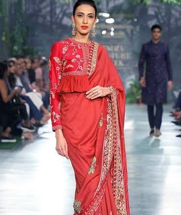 long blouse design for net sarees