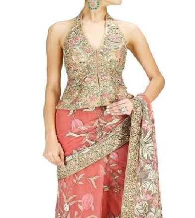 long length blouse design for net sarees