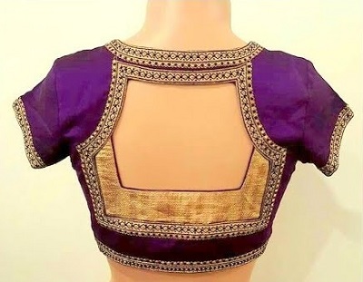 silk saree blouse designs back neck patch work