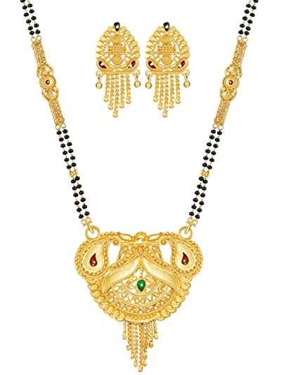 Daily Wear Heavy Mangalsutra With Matching Earrings