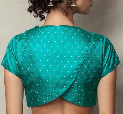 Modern Banarasi blouse with short sleeves