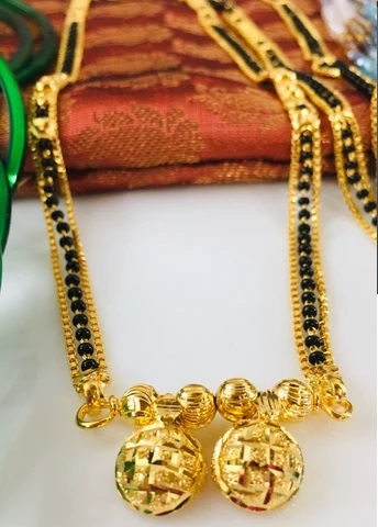 Semi Circular Pendant Style Traditional Mangalsutra Design