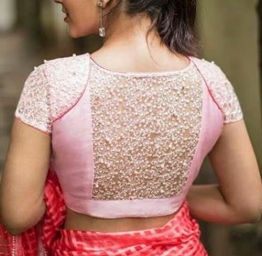 Sheer fabric pink blouse