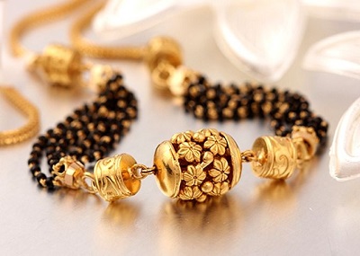 Stylish Gold Mangalsutra With Designer Beads