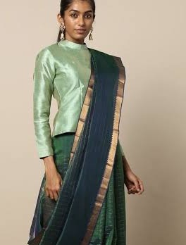 Stylish peplum blouse design with silk fabric