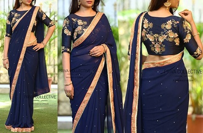 Stylish saree blouse pattern