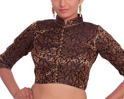 high neck saree blouse designs front and back