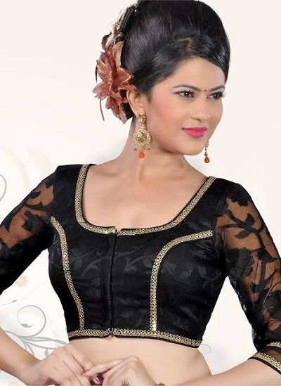 Black and Gold Partwear saree blouse